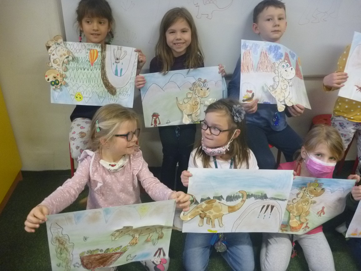 Malování čajem a kávou - dinosaurus - fotografie 19